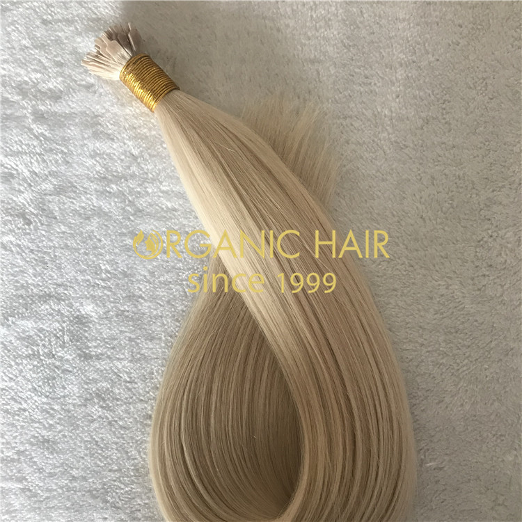  Lightest blonde Flat Tip Hair Extensions-Oganic Hair H180